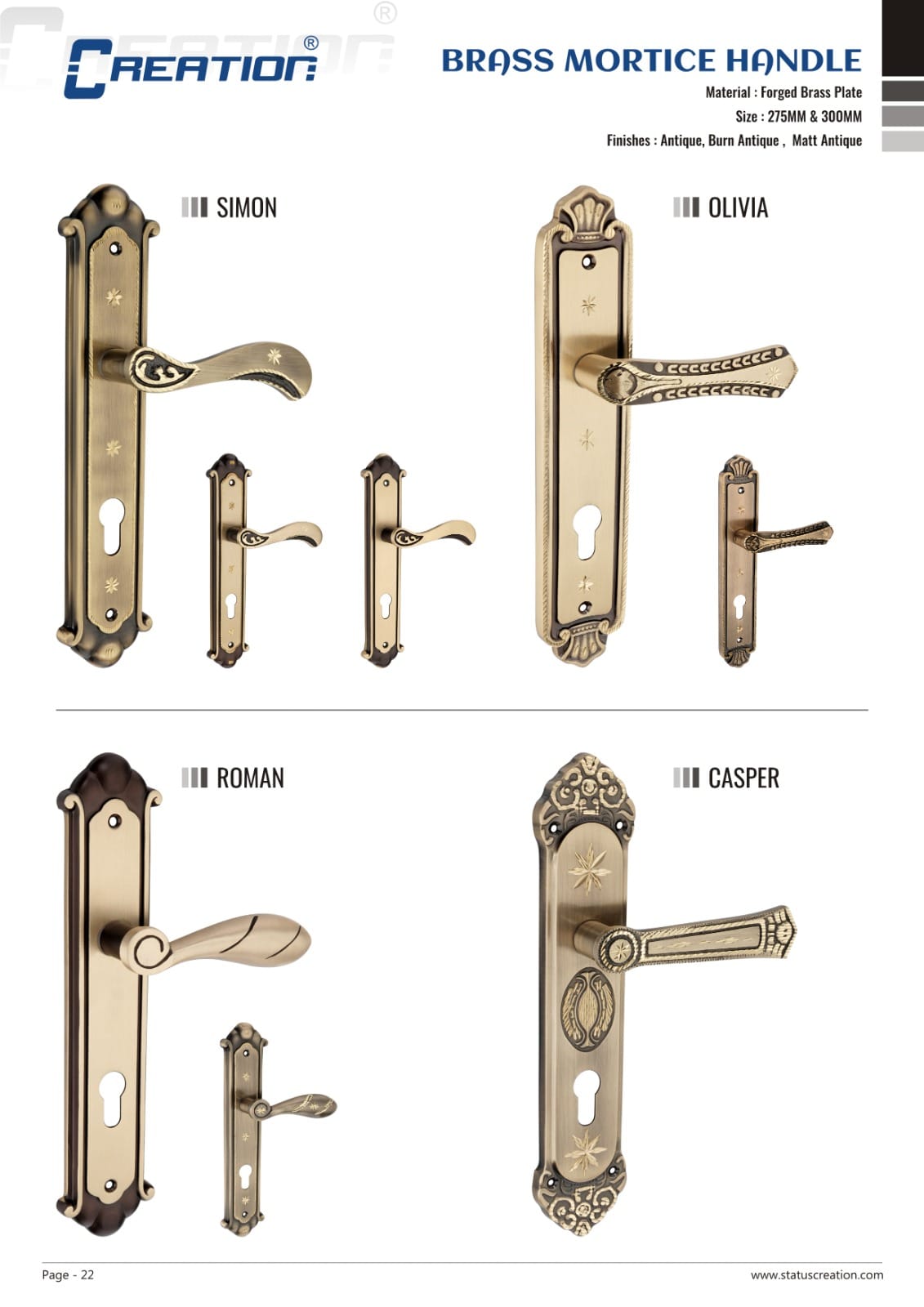 BRASS MORTICE HANDLE