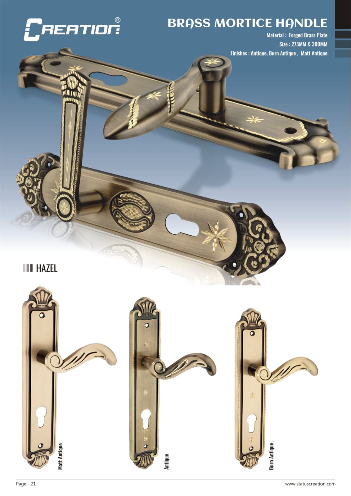 BRASS MORTICE HANDLE