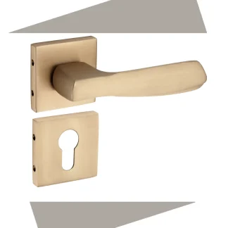 BRASS ROSE MORTICE HANDLE